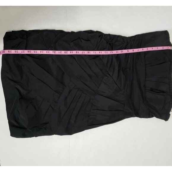 MaxAndCleo Cocktail Party Dress Tracey 10 Black Taffeta Strapless Ruched Pleated - Picture 9 of 11